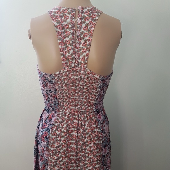 Japna Round Neck Sleeveless Racer Back Floral Maxi Dress Hook Eye Closure Sz XS - Picture 7 of 8